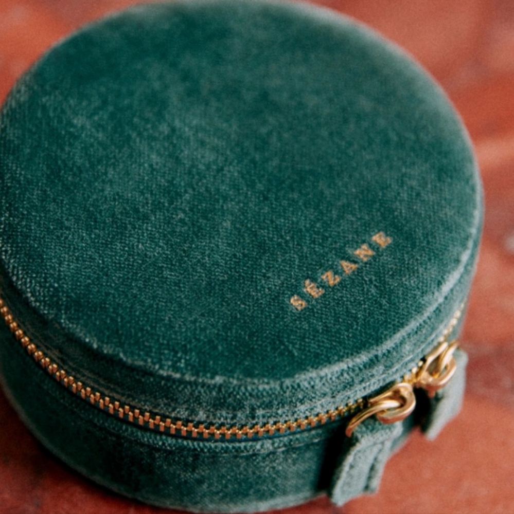 Nwt! Sezane jewelry case blue green - Picture 1 of 9
